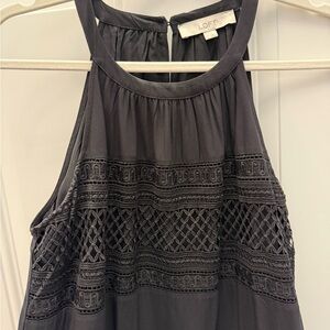 LOFT Charcoal Sleeveless Lace dress